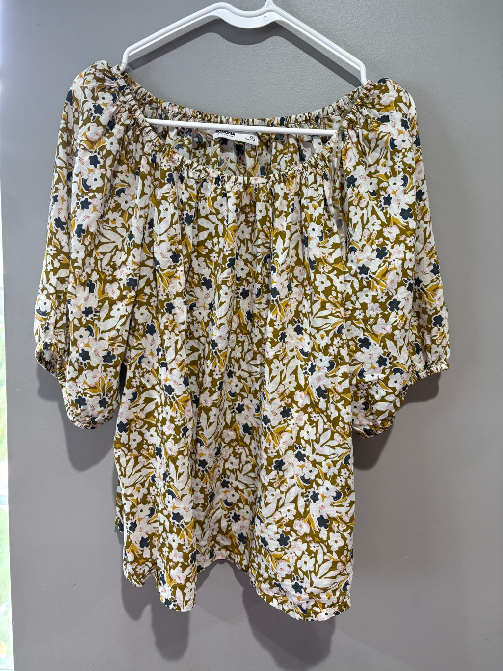 Sonoma Goods For Life Boho Floral Peasant Blouse Xxl